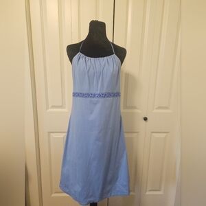 Roxy Light Blue Halter Sun Dress Cotton Sz XL